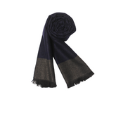 NAVY BLUE MINIMAL BORDER WOOL SCARF